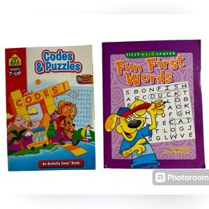 Set of Kids Activity Learning Books: Codes & Puzzles & Word Search